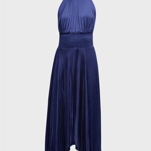 A.L.C. Midnight Blue Pleated High Low Dress
